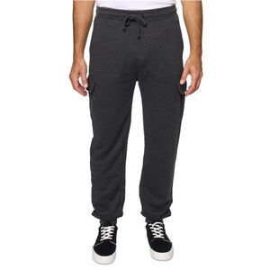 LAZER Mens Relaxed Fit Drawstring Burnout Fleece Tapered Jogger Cargo Casual ...